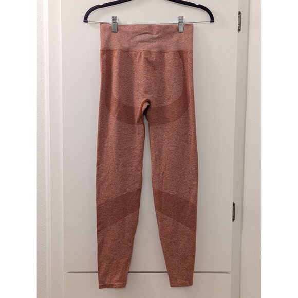 Pink Active Seamless High-Waisted Leggings Rust Orange Heathered Womens S Stretc - Picture 4 of 7